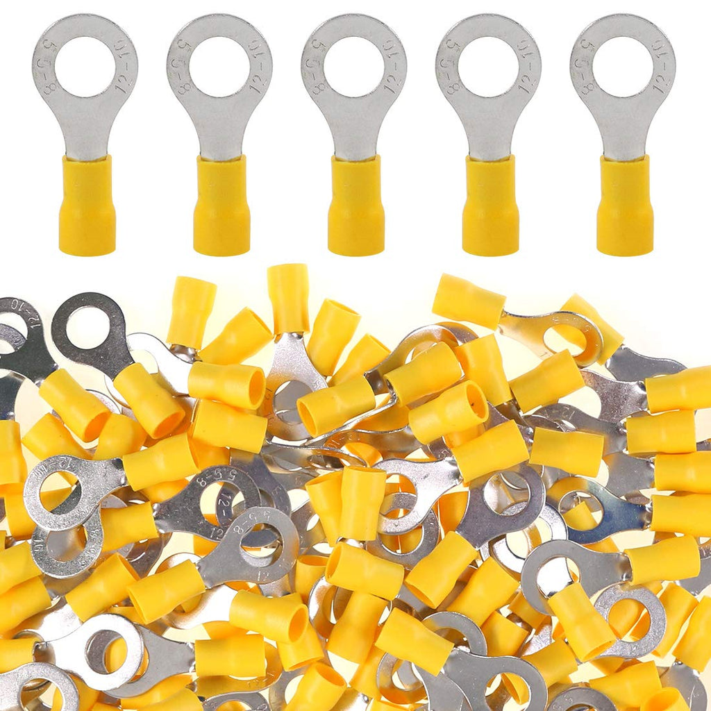 [Australia - AusPower] - Glarks 100pcs 12-10 Gauge M8 Ring Electrical Insulated Quick Splice Crimp Terminals Connectors 