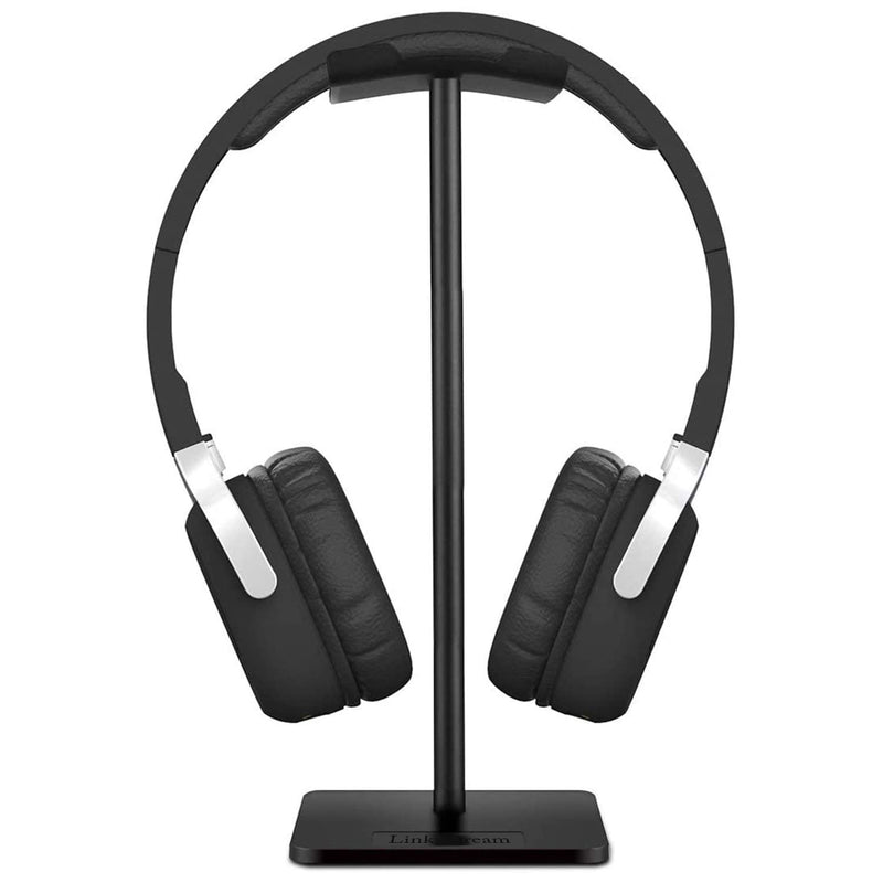 [Australia - AusPower] - New bee Headphone Stand Headset Holder Earphone Stand with Aluminum Supporting Bar Flexible Headrest ABS Solid Base for All Headphones Size (Black) Black 