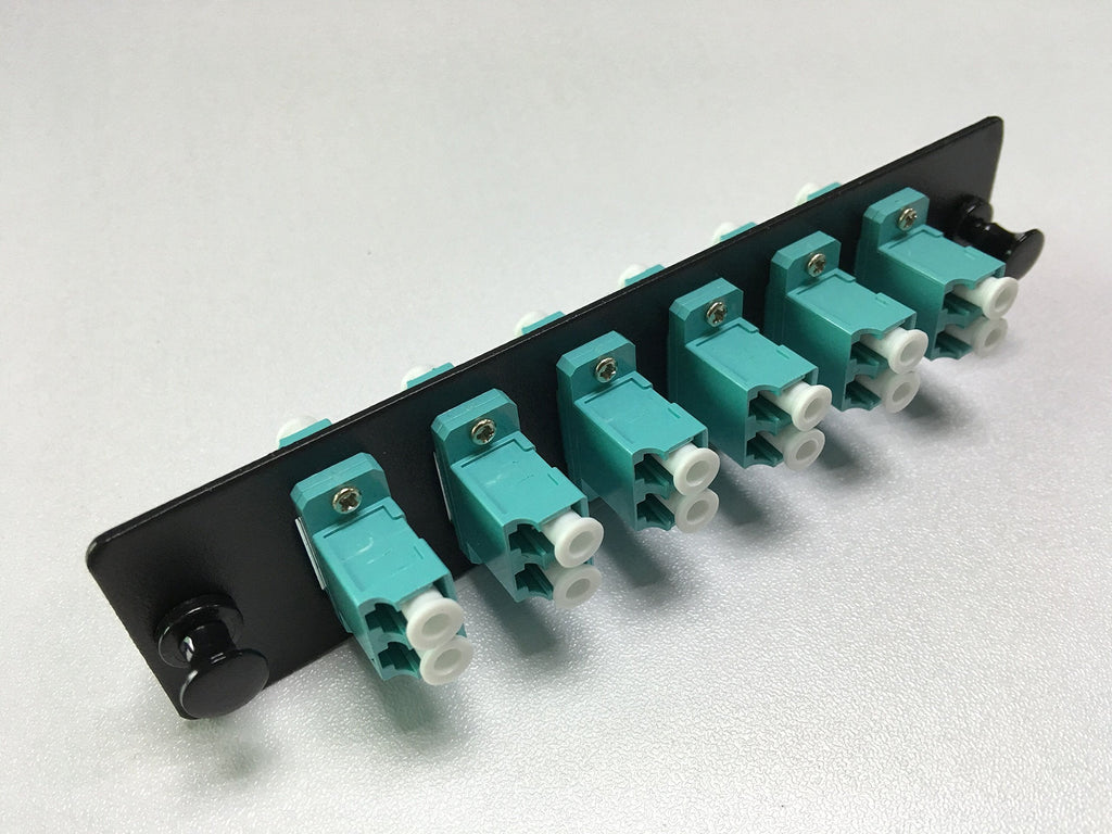 [Australia - AusPower] - RiteAV LGX Footprint LC Adapter Panel, 6 Ports, Loaded w/6 LC Duplex OM3 10Gig Multimode Adapters, Black 