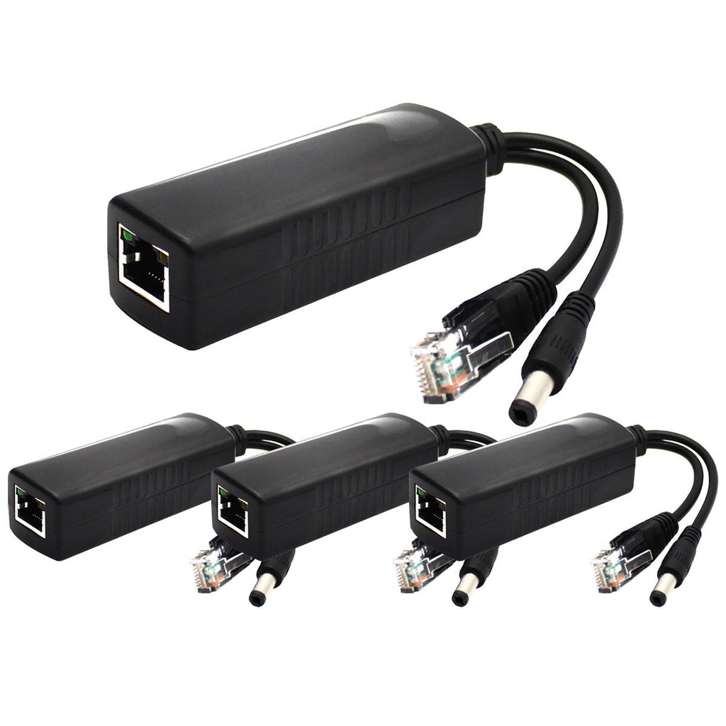 [Australia - AusPower] - ANVISION 4-Pack 12V DC Output Active PoE Splitter Adapter, IEEE 802.3af, 10/100Mbps, for IP Camera AP Voip Phone and More, AV-PS12 