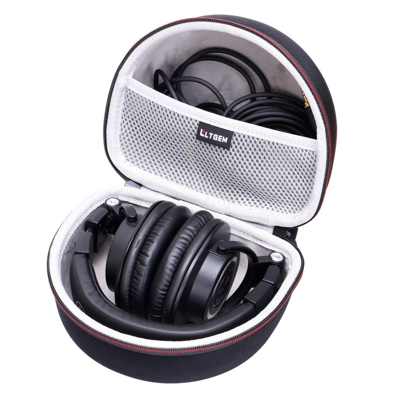 [Australia - AusPower] - LTGEM Storage Travel Protective Carrying Case for Audio-Technica ATH-M50X/M30x/M20X/M20xBT/M40x/M50xBT2/M60X/M70X/ATH-M50xSTS XLR Professional Studio Monitor Headphones(Black+Grey) Grey 