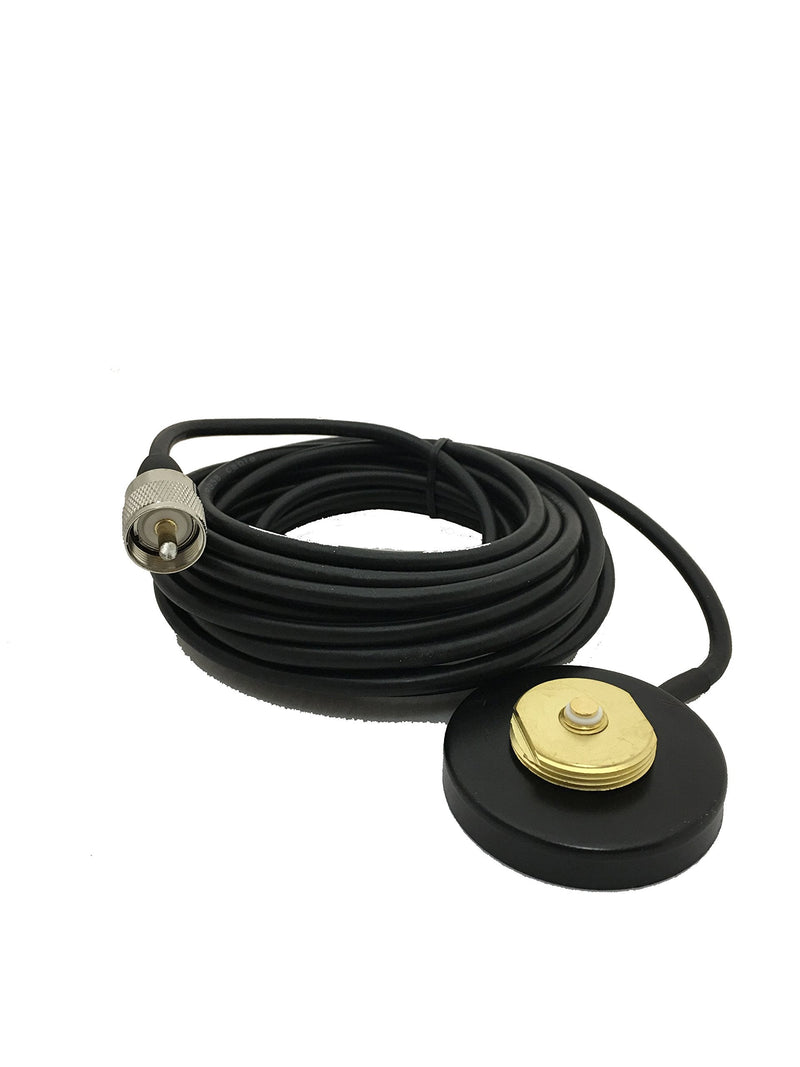 [Australia - AusPower] - Black UHF PL-259 2" Magnet Mount NMO Mag Mount 16 Foot Antenna Cable Roof or Trunk for Mobile Radios PL259 Connector for Yaesu Kenwood HYT Vertex Icom Mobile Radios 