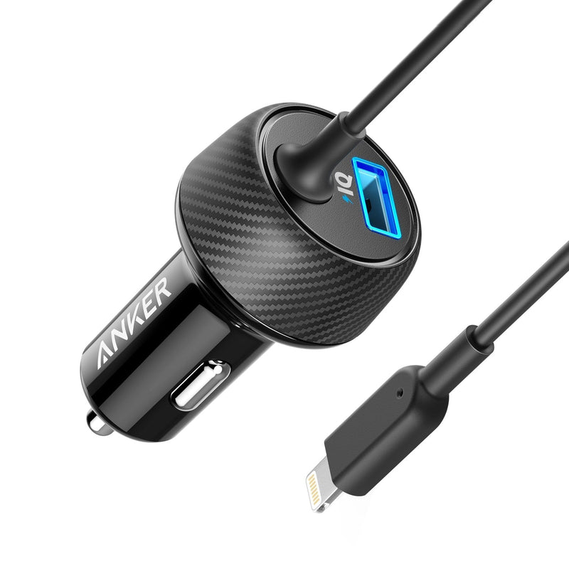 [Australia - AusPower] - iPhone Car Charger, Anker 24W 2-Port Lightning Car Charger [MFi-Certified], with 3 ft Cable for iPhone 14 13 12 11 Pro Max mini X XS XR 8 Plus, iPad Pro/Air 2/mini, and More 