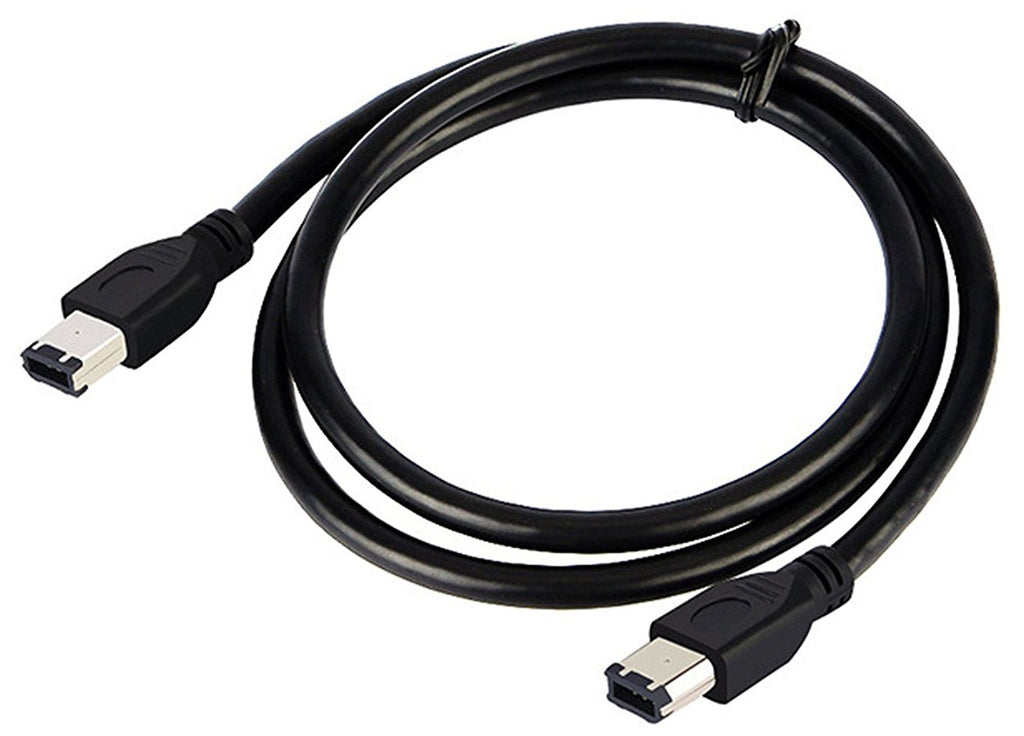 [Australia - AusPower] - zdyCGTime 5FT 6 Pin to 6 Pin Firewire DV iLink Male to Male IEEE 1394 Cable(Black) 
