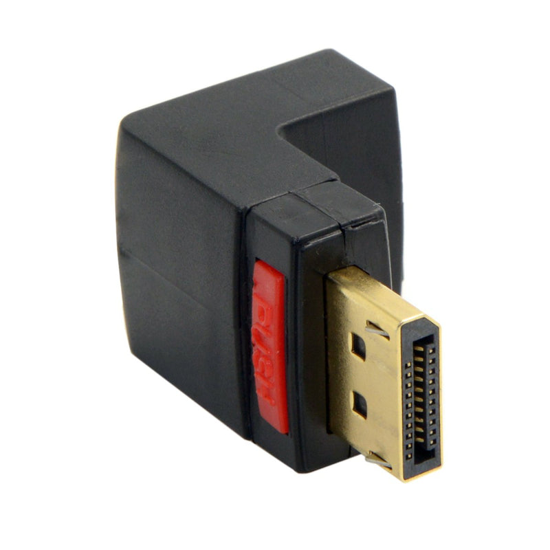[Australia - AusPower] - CY DP DisplayPort Male 90 Degree Up Angled to Female Extension Adapter Converter Black 