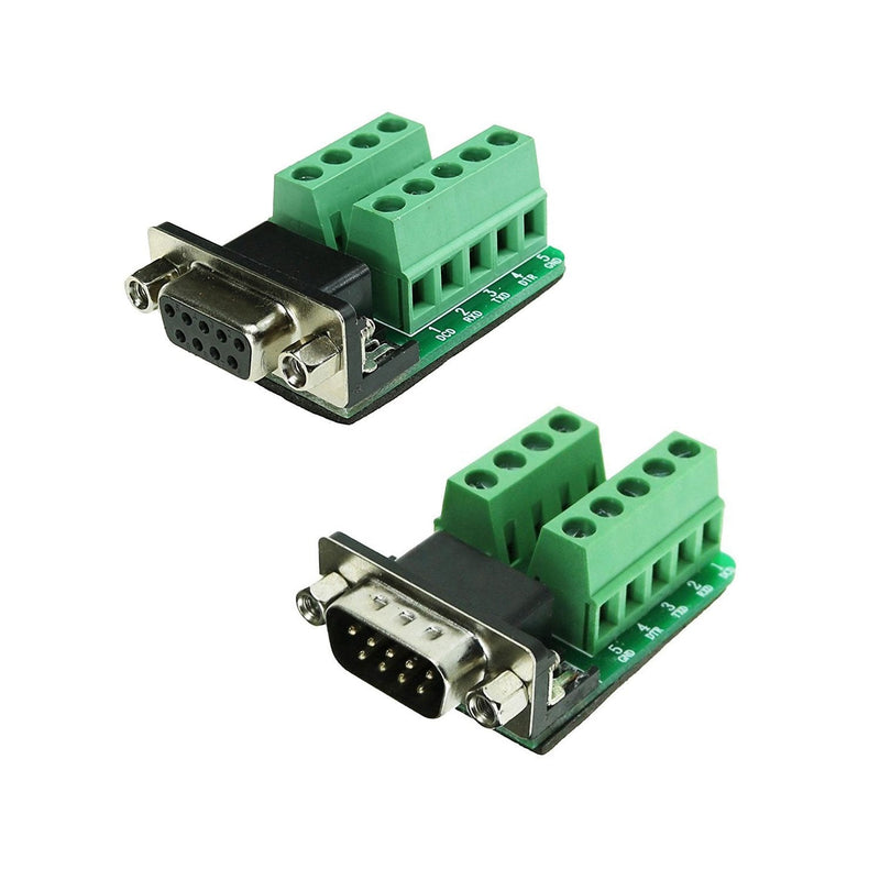 [Australia - AusPower] - Sysly DB9 Male and DB9 Female D-SUB Adapter Plate Connector RS232 Serial to Terminal Board Signal Module 