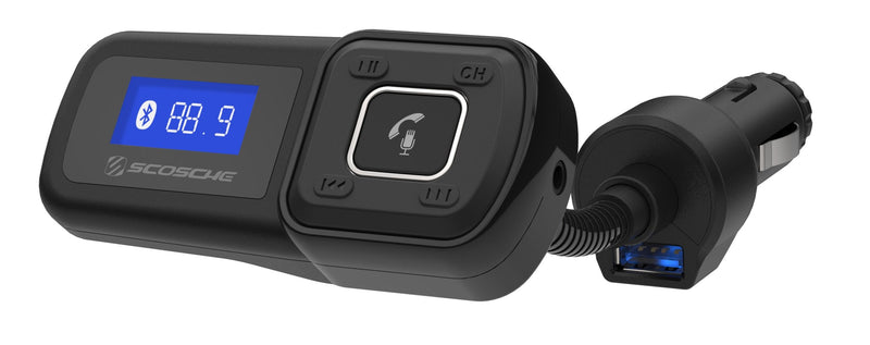 [Australia - AusPower] - SCOSCHE BTFM2A BTFREQ Universal Bluetooth Hands-Free Car Kit with Digital FM Transmitter and 10-Watt USB Car Charger, Stream Smartphone Audio Black BT FM & Charge Black 