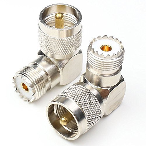 [Australia - AusPower] - ANHAN UHF Male to Female Right Angle Connectors, PL259 Coax Connector UHF Right Elbow 90 Degree Connector SO239 Coaxial Connectors Adapters 2Packs 