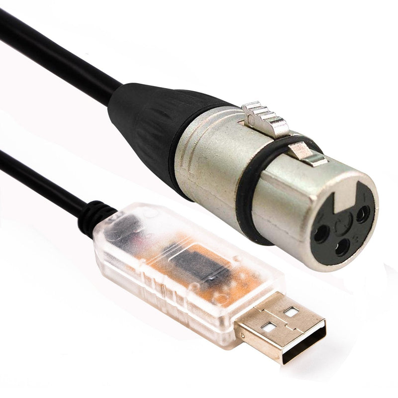 [Australia - AusPower] - USB RS485 to DMX512 Interface Adapter LED DMX512 Computer PC Stage Lighting Control Cable Freestyler Download,3.2FT 3.2FT 
