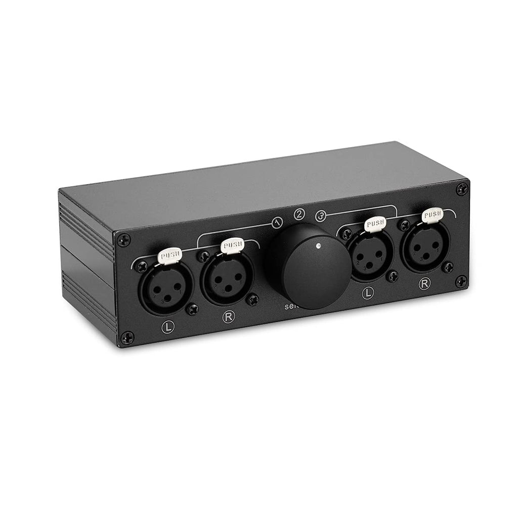 [Australia - AusPower] - Nobsound Little Bear 3(1)-in-1(3)-Out XLR Balance Stereo Audio Switch Switcher Passive Selector Splitter Box (MC103) 