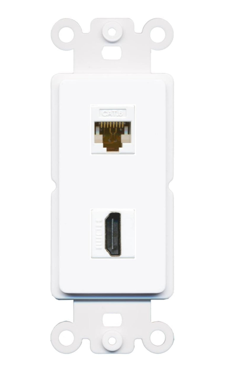 [Australia - AusPower] - RiteAV - Cat6 HDMI Port Wall Plate Decorative (Rocker) White HDMI-Cat6 