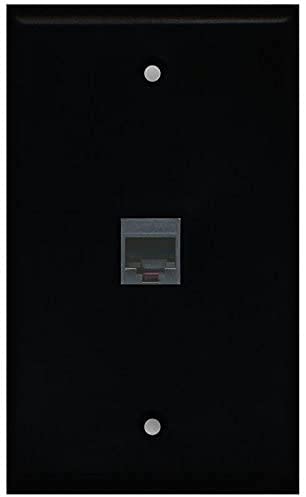 [Australia - AusPower] - RiteAV Rj11/12 Phone Black Wall Plate 1 Gang Flat Black 