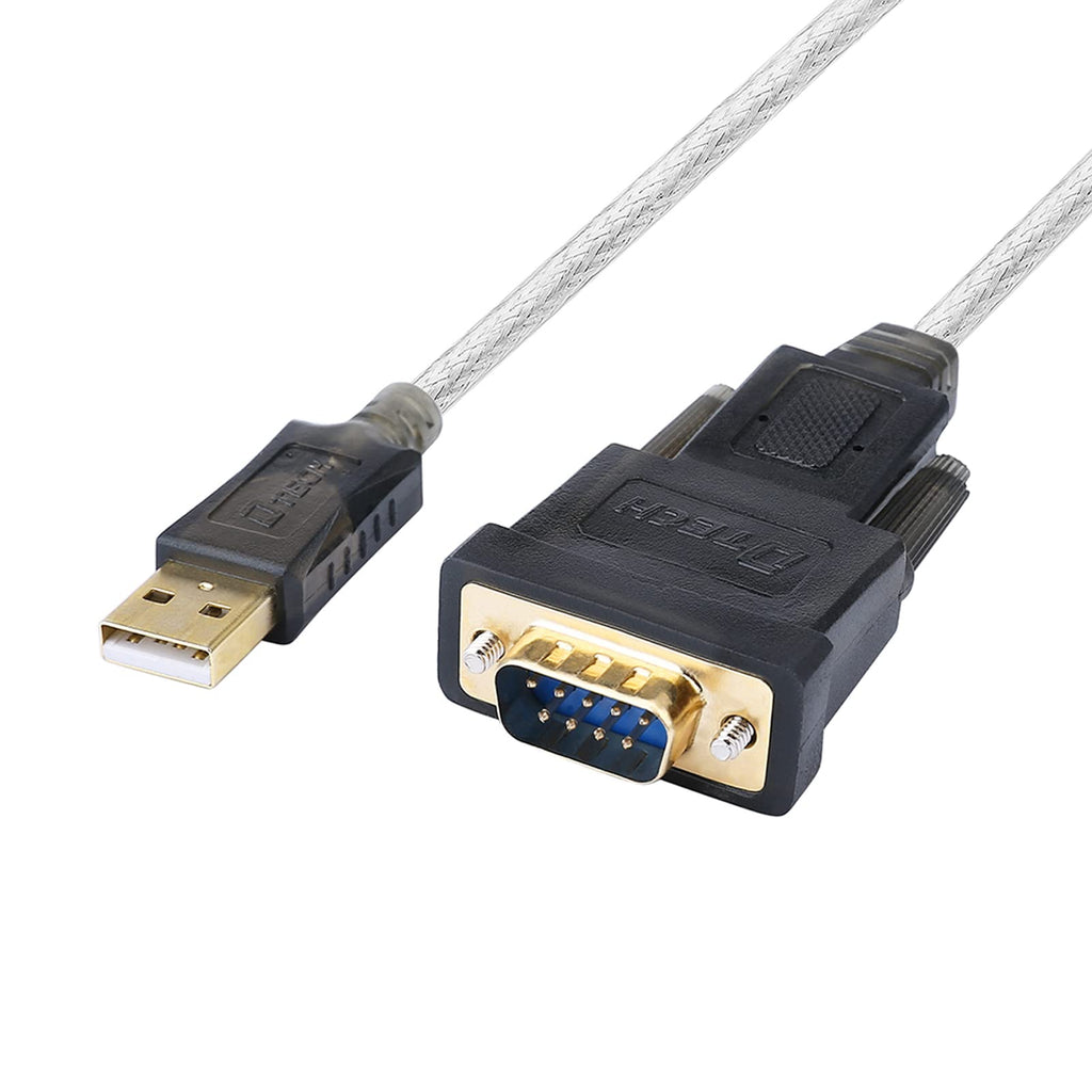 [Australia - AusPower] - DTech Serial Cable to USB Adapter DB9 Male RS232 Port Supports Windows 11 10 8 7 Mac (6 Feet, PL2303) 