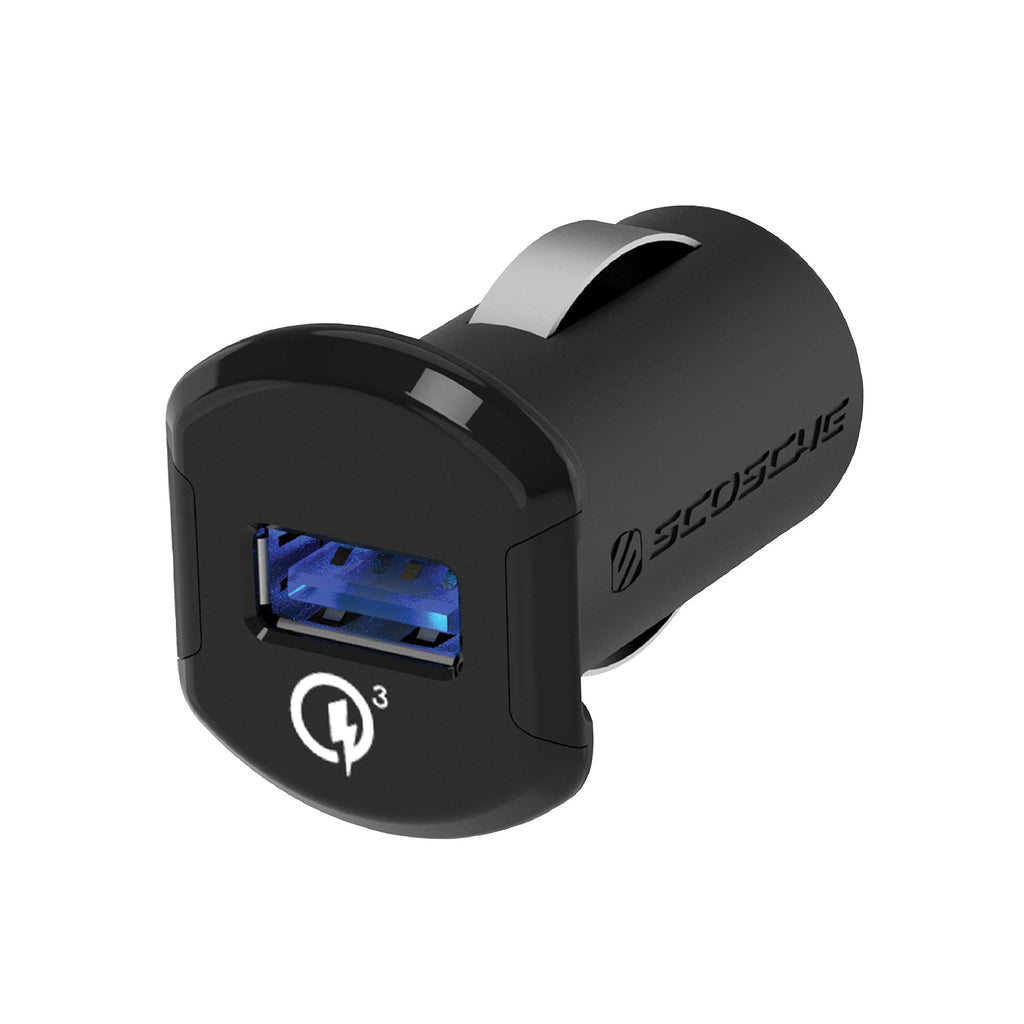 [Australia - AusPower] - Scosche USBCQC-RP 18W Qualcomm Quick Charge 3.0 Car Charger compatible with all Qualcomm 3.0, 2.0, Samsung Adaptive Fast Charge and USB Devices Black Single USB-A 18W QC 