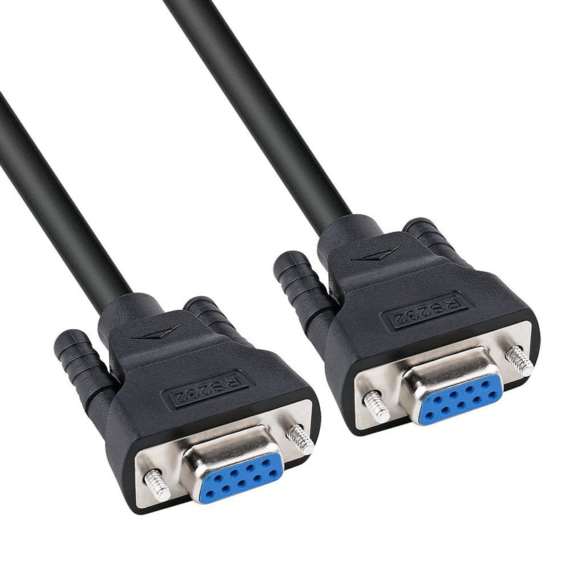 [Australia - AusPower] - DTech 10 ft DB9 Serial Cable Female to Female 9 Pin Straight Through (Black, 3 Meters) 10ft 