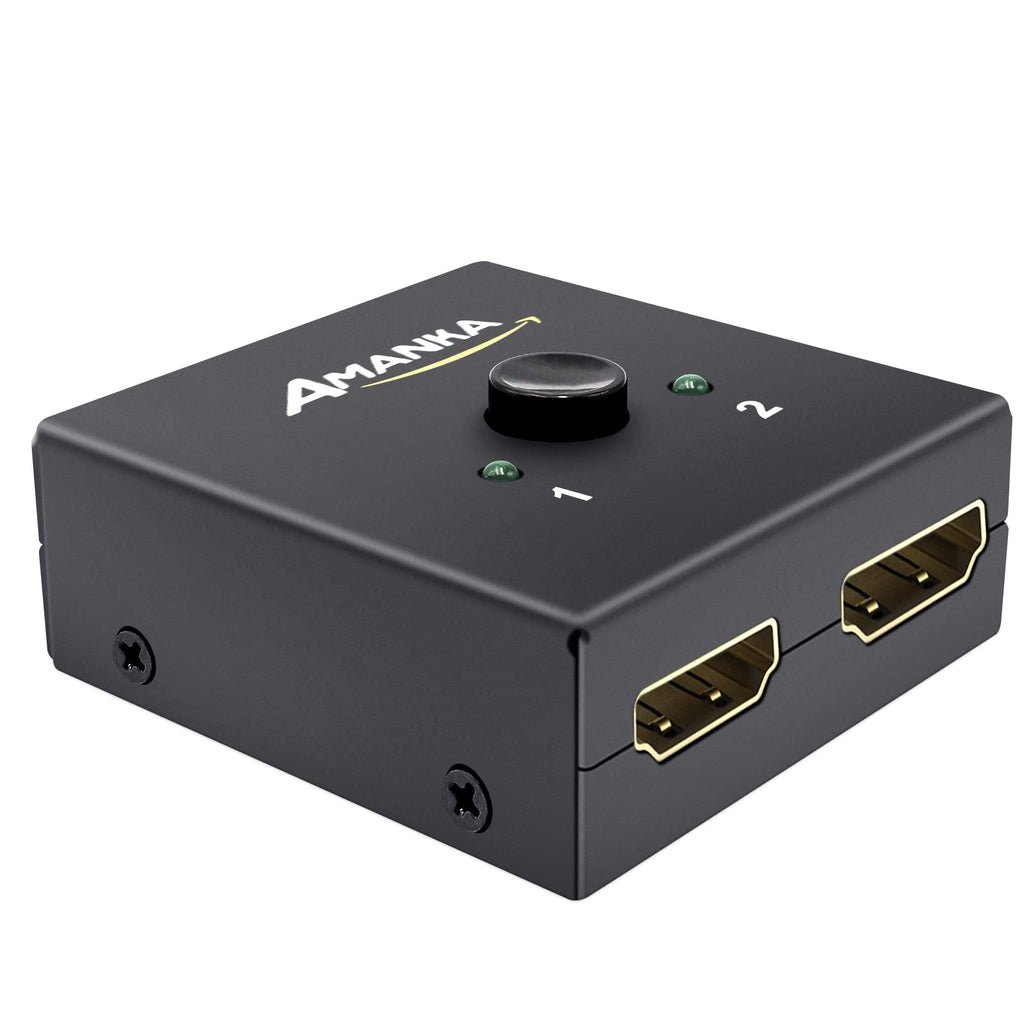 [Australia - AusPower] - AMANKA HDMI Switcher, 4K HDMI Splitter 2 Ports Bi-Direction Manual Switch 2 x 1/1 x 2 HDMI Passthrough,No External Power Required-Supports HD 4K x 2K 1080P 
