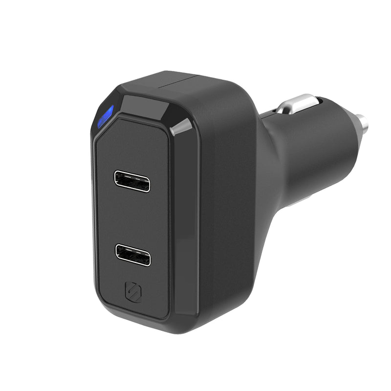 [Australia - AusPower] - SCOSCHE CPDC8C8 PowerVolt™ 36W Certified USB Type-C + Type-C Fast Car Charger Power Delivery 3.0 for standard USB-C Devices Dual USB-C 36W 
