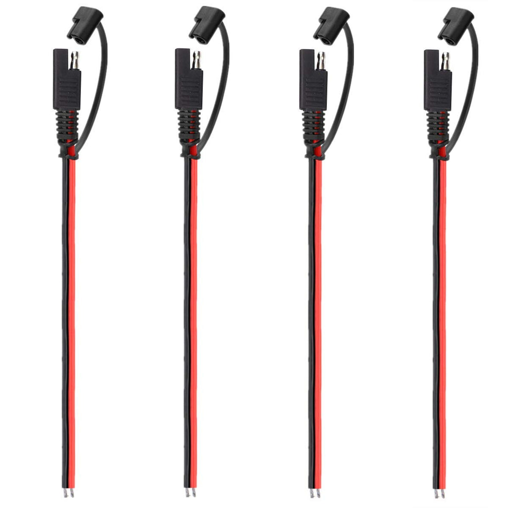 [Australia - AusPower] - 4 PCS 12V SAE to SAE Quick Disconnect Extension Cable with DC Connection Cord Plug 1 Foot 18AWG Gauge,DIY SAE Power Connector,4 pcs Extension Cable+4 pcs Dust Cap 