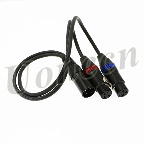 [Australia - AusPower] - 2 pcs XLR 3 pin female plug to XLR 5 pin male plug Audio Signal Cable for Arri Camera 