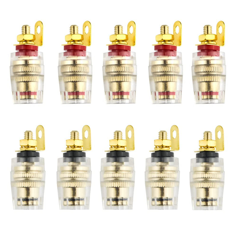 [Australia - AusPower] - WMYCONGCONG 10 PCS Speaker Terminal Connectors Banana Plug Socket Binding Post 4mm Banana Plug Socket Connector for Amplifier Speaker Terminal in-Wall Plate 