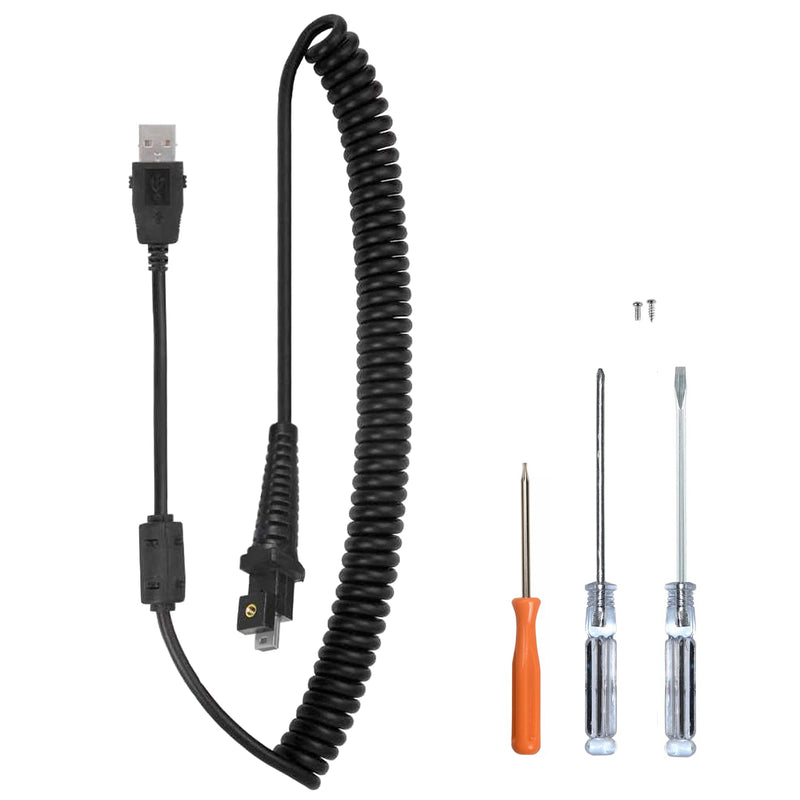 [Australia - AusPower] - ECS Tangle Free Curly Replacement Cord for Nuance PowerMic III, Approved Computer Microphone Cable, Wired USB Dictation Equipment Device Wire 