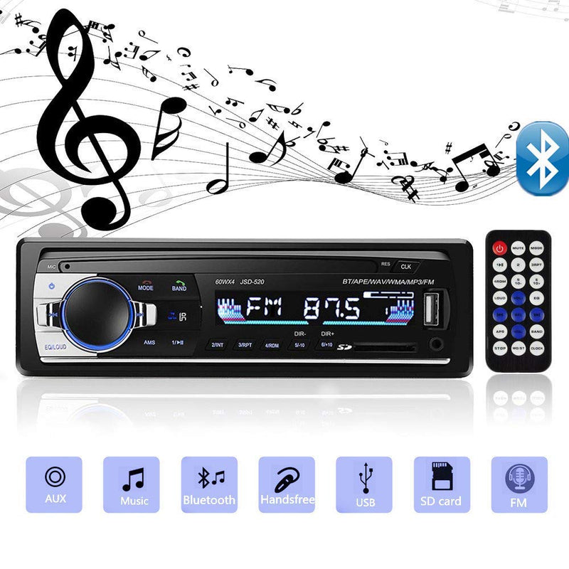 [Australia - AusPower] - Aigoss Bluetooth Car Stereo, 4x60W Car Audio FM Radio, MP3 Player USB/SD/AUX Hands Free Calling with Wireless Remote Control 