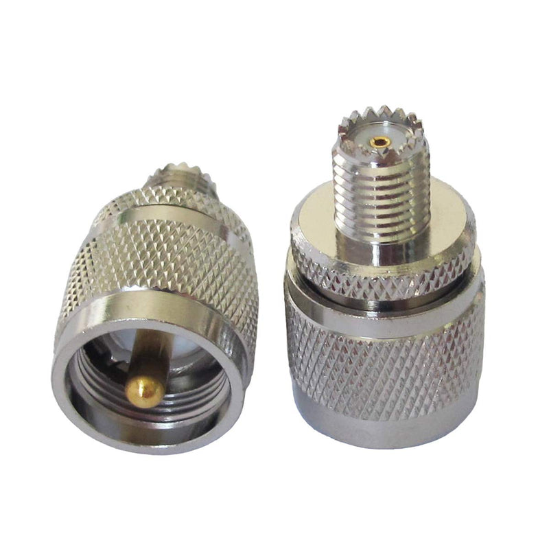 [Australia - AusPower] - PL-259 UHF Male PL259 to Mini UHF Female RF Coaxial Coax Connector Straight Adapter (Pack of 2) 
