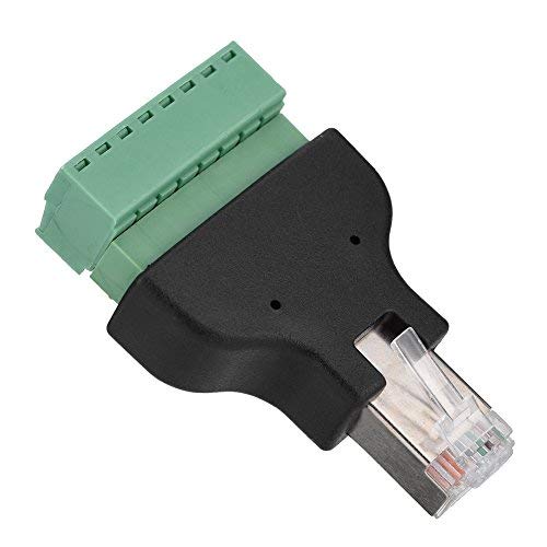 [Australia - AusPower] - Screw Terminal Adaptor DVR Ethernet Connector RJ45 Male Jack to 8 Pin Screw Terminal Connector Replacement (3 Pack) 3 Pack 