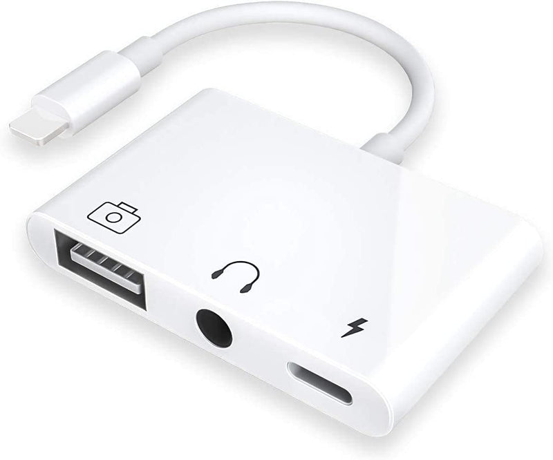 [Australia - AusPower] - USB 3 Camera Adapter,3 in 1 USB Female OTG Adapter with Charging and 3.5mm Headphone Audio Jack Splitter for iPhone/iPad,Support USB Flash Drive,MIDI Keyboard 