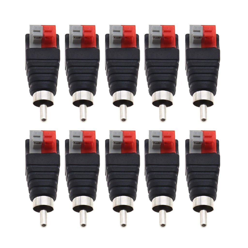 [Australia - AusPower] - SING F LTD 10pcs Male Speaker Wire A/V Cable to Audio Connector Adapter Jack Speaker Wire Plug 200W 