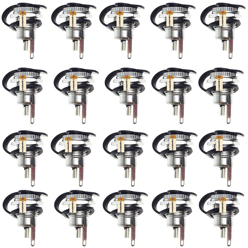 [Australia - AusPower] - Lsgoodcare 20Pcs 5.5 x 2.1 MM 5A 30V DC Power Jack Socket DC-099 Threaded Female Mount Connector Adapter with Dustproof Plug 5.5 x 2.1 MM -0 