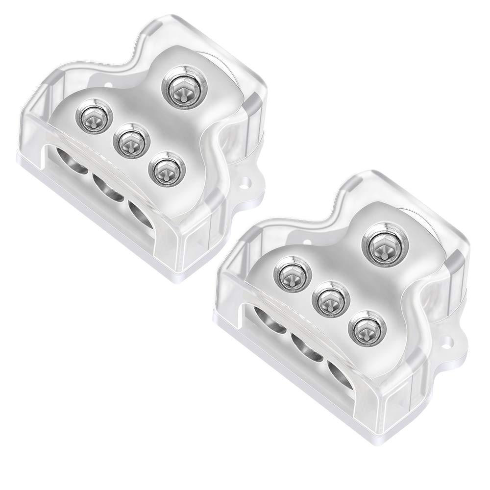 [Australia - AusPower] - Temank 3 Way Power Distribution Block 1x 0 Gauge in / 3 x 4 Gauge Out Amp Power Distribution Ground Distributor for Auto Car Audio Splitter 2pcs (3 Way) 1 In 3 Out(3 Way) 