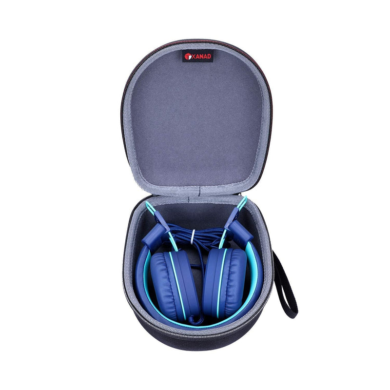 [Australia - AusPower] - XANAD Hard Case for Kids Headphone - Elecder i37 / Noot K11 / iClever HS14 Foldable Wired On-Ear Headset (The Headset is not Included) Dark Grey 