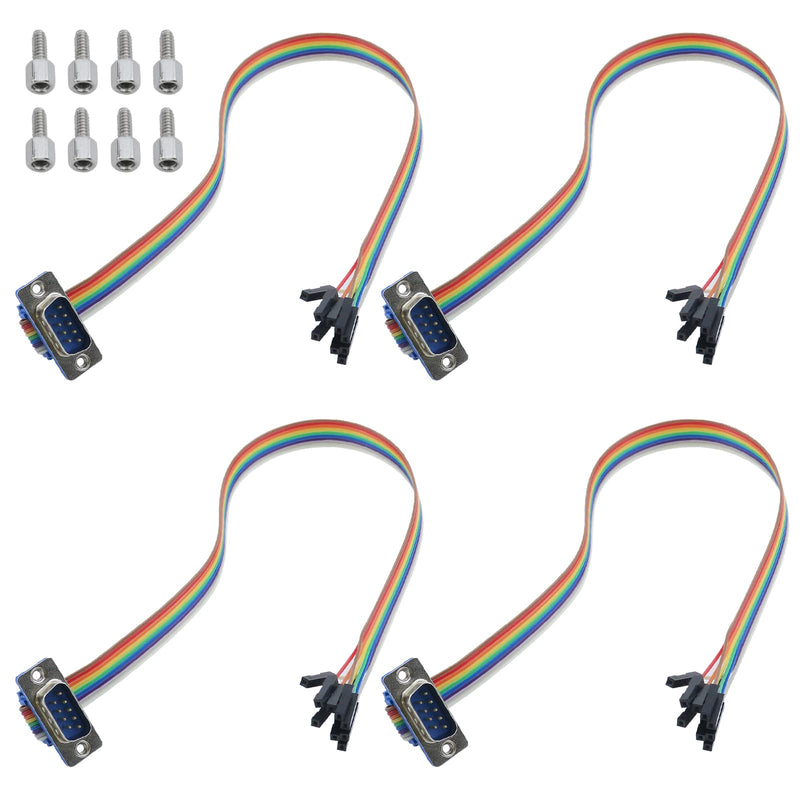 [Australia - AusPower] - Antrader 30CM/1Ft RS-232 Serial Cable 9 Pin DB9 Male Gender Changer Coupler Connector to 2.54mm 9 x Single Jumper Wires Adapter Cable Pack of 4 
