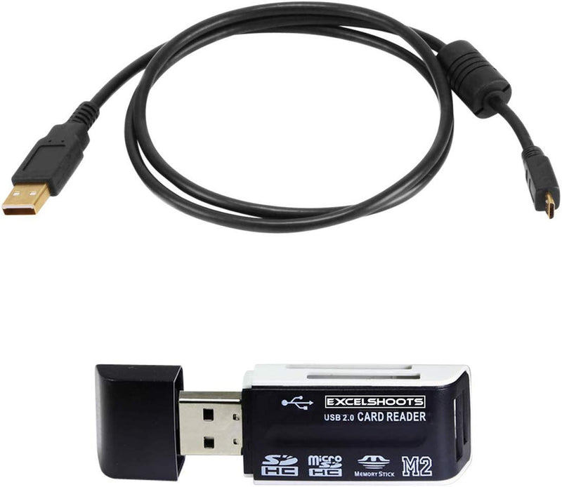 [Australia - AusPower] - Excelshoots USB Works for Canon EOS 90D Digital DSLR Camera, USB Computer Cord/Cable for Canon EOS 90D Digital DSLR Camera + Card Reader 