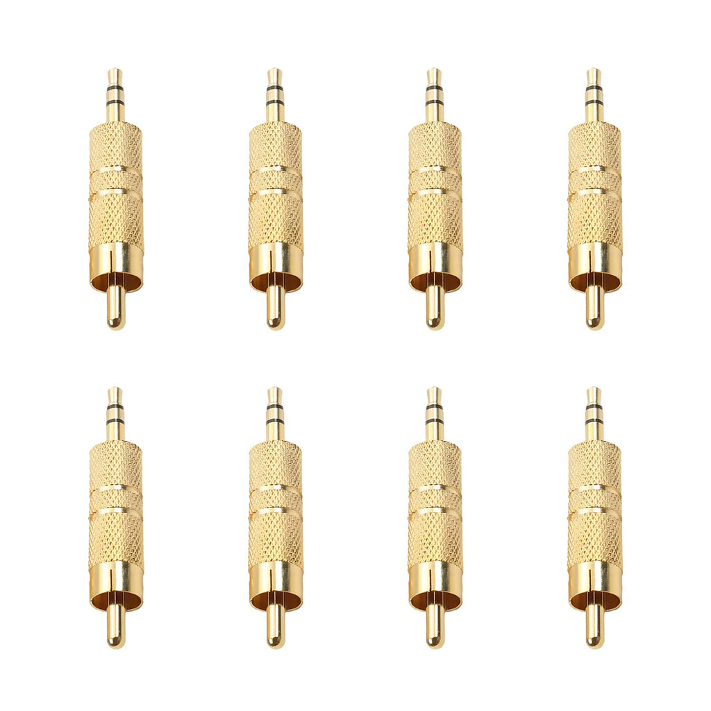 [Australia - AusPower] - Fielect 3.5mm Male to RCA Male Connector Stereo Audio Video Adapter Coupler Converters Zinc Alloy 8Pcs 8Pcs 3.5mm Male to RCA Male 