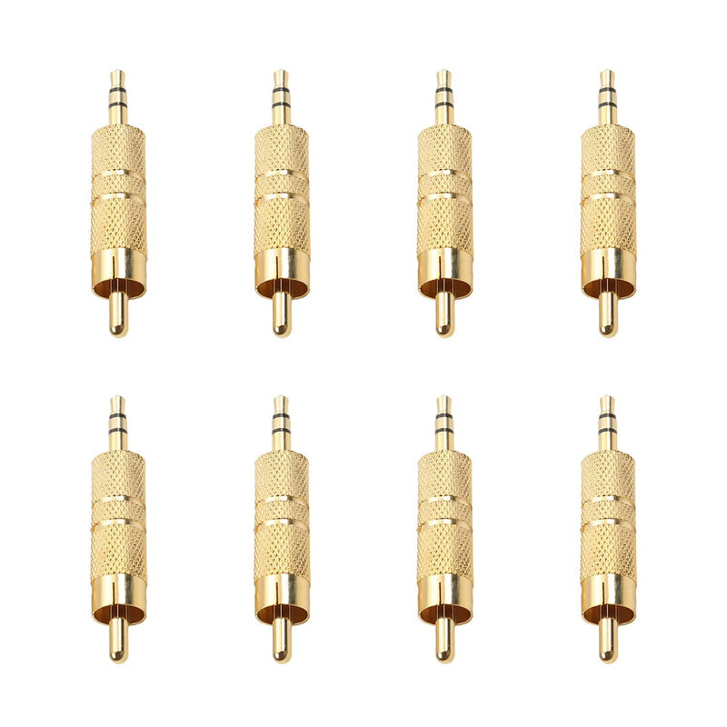 [Australia - AusPower] - Fielect 3.5mm Male to RCA Male Connector Stereo Audio Video Adapter Coupler Converters Zinc Alloy 8Pcs 8Pcs 3.5mm Male to RCA Male 