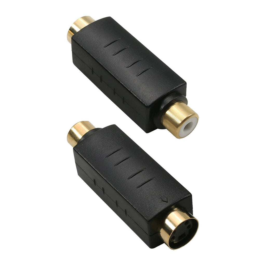 [Australia - AusPower] - Fielect RCA Female to S-Video 4 Terminal Female Connector Stereo Audio Video Cable Adapter Coupler Black 6Pcs 6Pcs RCA Female to S Terminal Female 