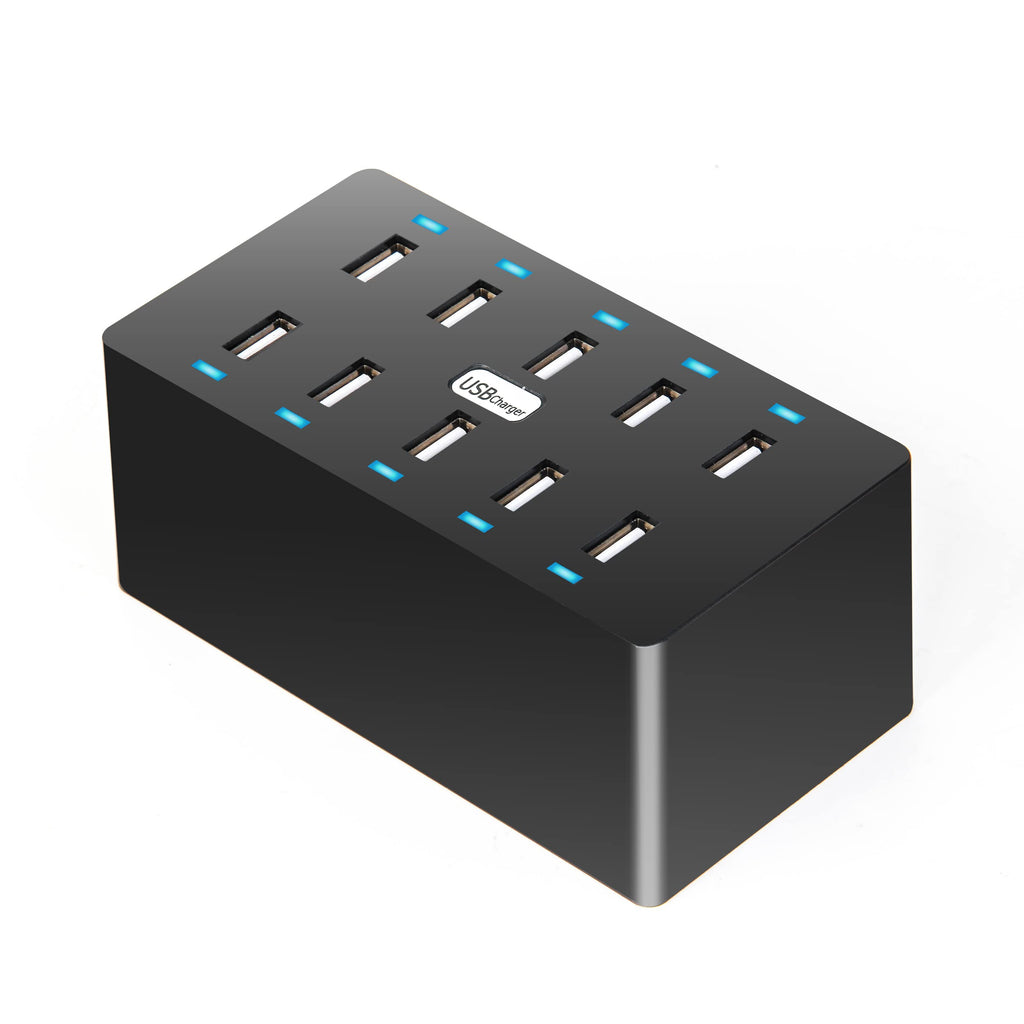 [Australia - AusPower] - 10 Ports Wall Charger, 50W 10-Port Family-Sized Desktop USB Rapid Charger,Multiple Charging Station,Compatible with Smartphones and Other USB Charging Devices 