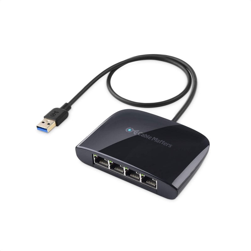 [Australia - AusPower] - Cable Matters USB to 4-Port Gigabit Ethernet Switch for Network Sharing with TV, Laptop, Gaming Console (USB Ethernet Splitter, USB Network Switch, USB to Ethernet Adapter, USB Gigabit Switch) 
