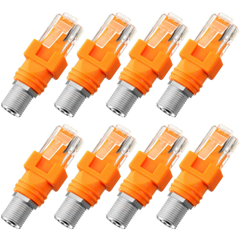[Australia - AusPower] - Frienda 8 Packs RF to RJ45 Converter Adapter F Female to RJ45 Male Coaxial Barrel Coupler Adapter RJ45 to RF Connector Coax Straight Connector 