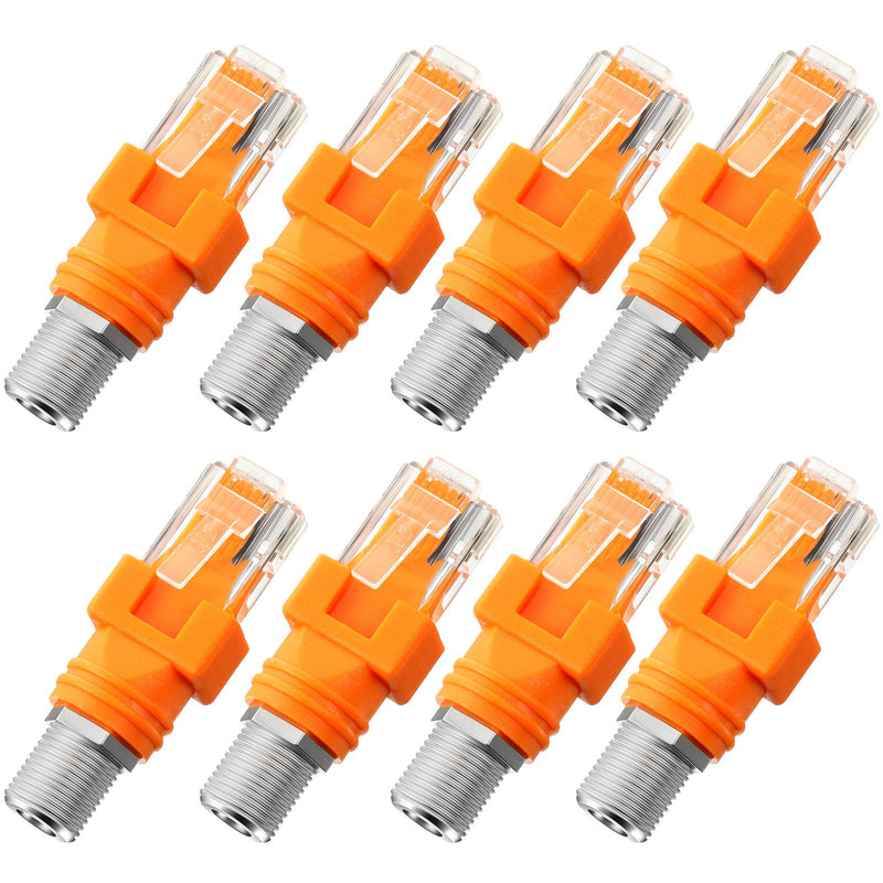 [Australia - AusPower] - Frienda 8 Packs RF to RJ45 Converter Adapter F Female to RJ45 Male Coaxial Barrel Coupler Adapter RJ45 to RF Connector Coax Straight Connector 