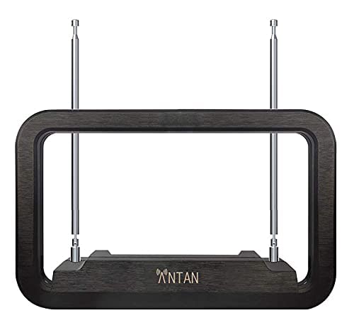 [Australia - AusPower] - ANTAN DVB-T655VA Indoor TV Antenna 25-35 Miles Range -Support 8K 4K 1080P UHF VHF Freeview Channels with Longer 10ft Coaxial Cable, Black 
