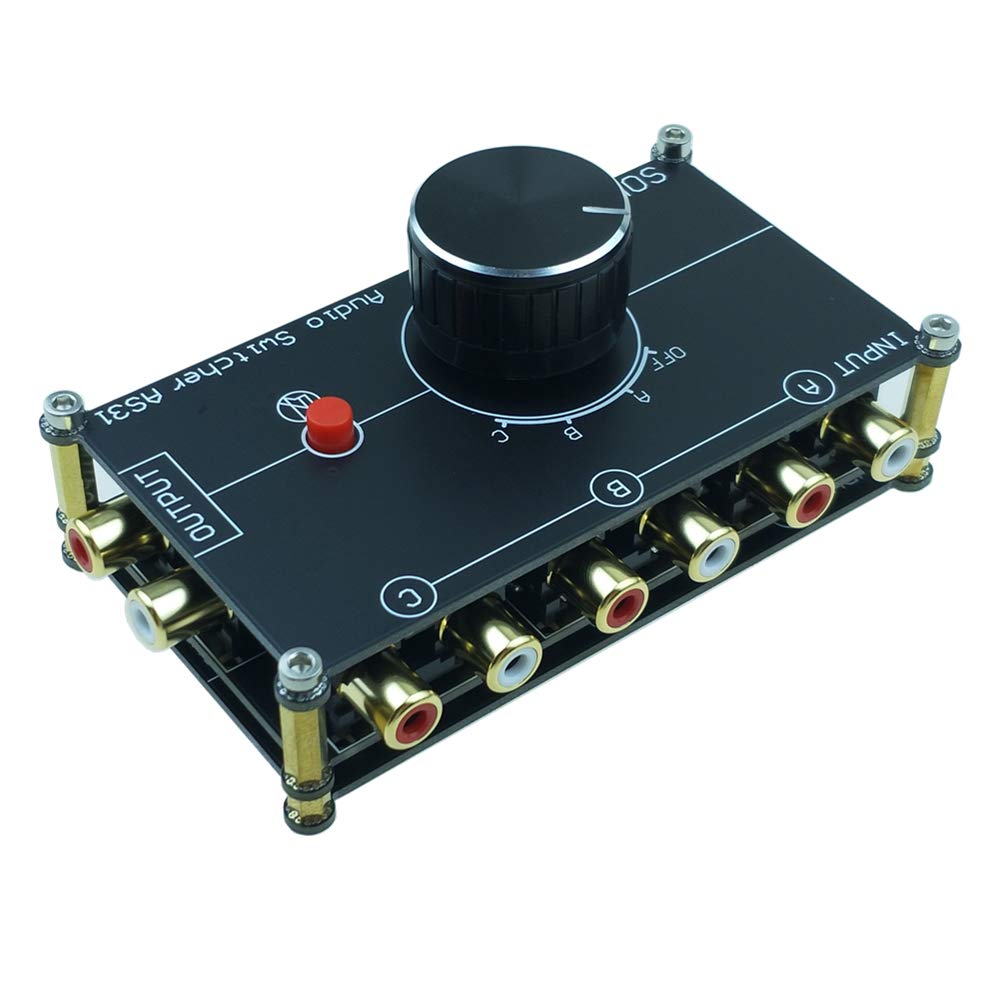 [Australia - AusPower] - SOLUPEAK 3 in 1 Out RCA Stereo Audio Source switcher Switch Signal selector Splitter schalter Connector Distributor Box 3 ports RCA switch(3 IN 1 OUT) 