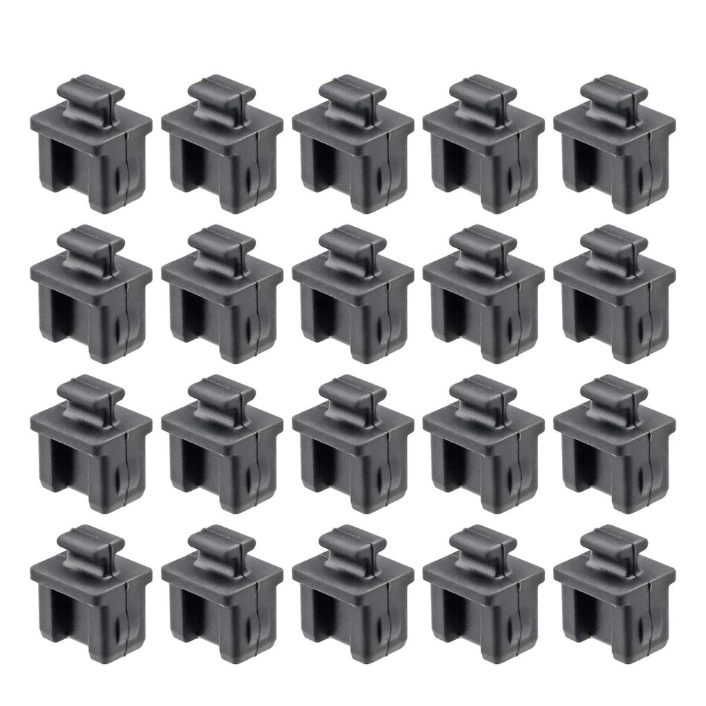 [Australia - AusPower] - TOPPROS Pack of 20 SFP Silicone Protectors Cap Port Cover Anti Dust 0.55 x 0.47 x 0.67 inch Black 