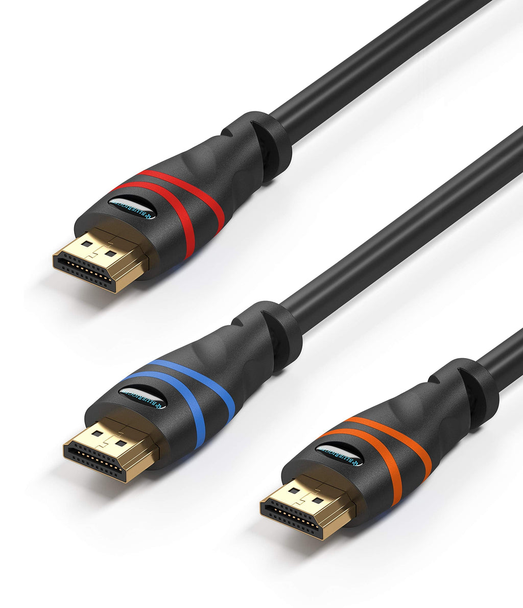 [Australia - AusPower] - BlueRigger 4K HDMI Cable 6FT- 3 Pack, (4K 60Hz HDR, HDCP 2.2, High Speed 18Gbps) - Compatible with PS5/PS4, Xbox, Roku, Apple TV, HDTV, Blu-ray, PC 