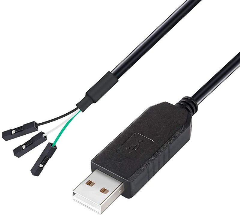 [Australia - AusPower] - DTech FTDI USB to TTL Serial Adapter 3.3V Debug Cable TX RX Signal 3 Pin Female Socket FT232RL Chip for Windows 11 10 8 7 Linux MAC OS (3ft, Black) 3ft/1m 