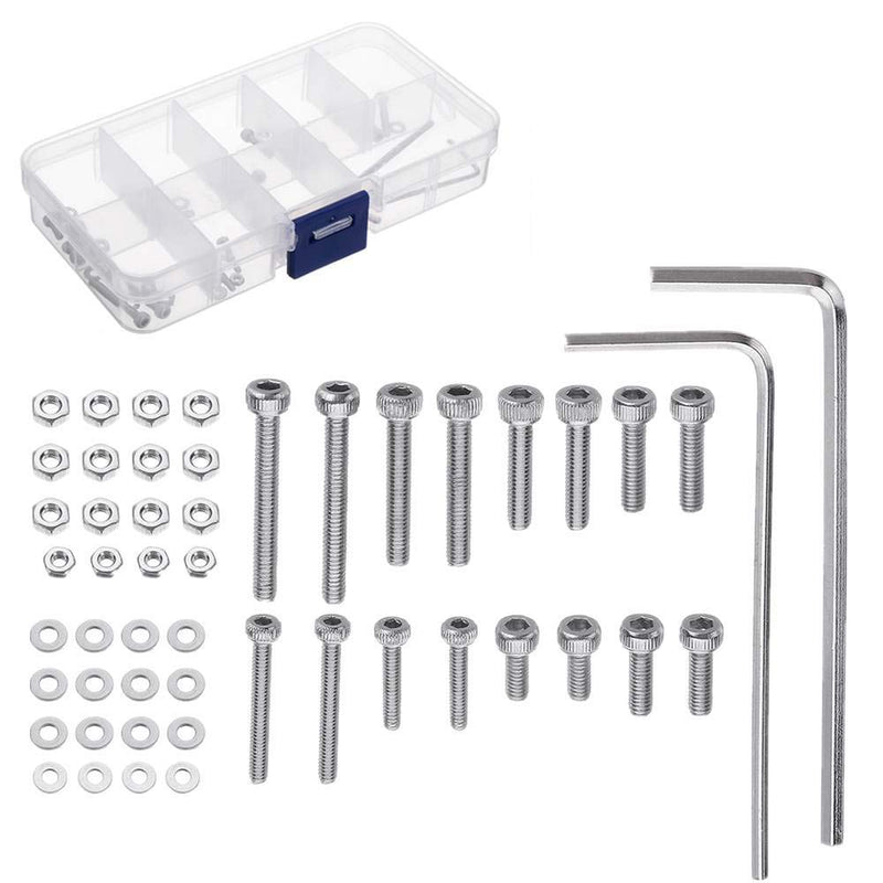 [Australia - AusPower] - 50pcs/set universal Turntable Headshell Cartridge Mounting Kit Stainless Steel Bolts Hex Socket Head Screws Nuts Set with mixed boxed. 