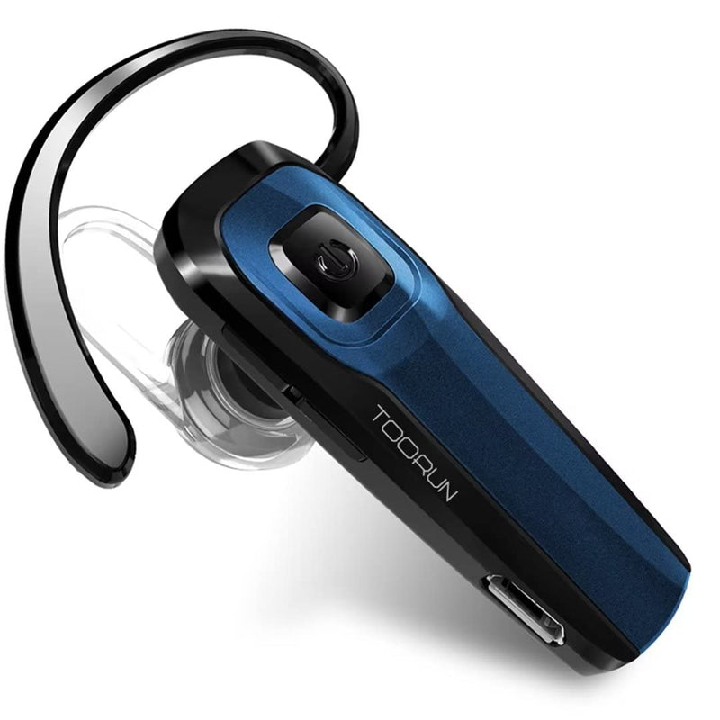 [Australia - AusPower] - TOORUN Bluetooth Earpiece, M26 Bluetooth Headset Handsfree V5.0 Wireless Earpiece Headphone with Noise Reduction and Microphone Compatible for Android iPhone Cell Phone Laptop - Blue 