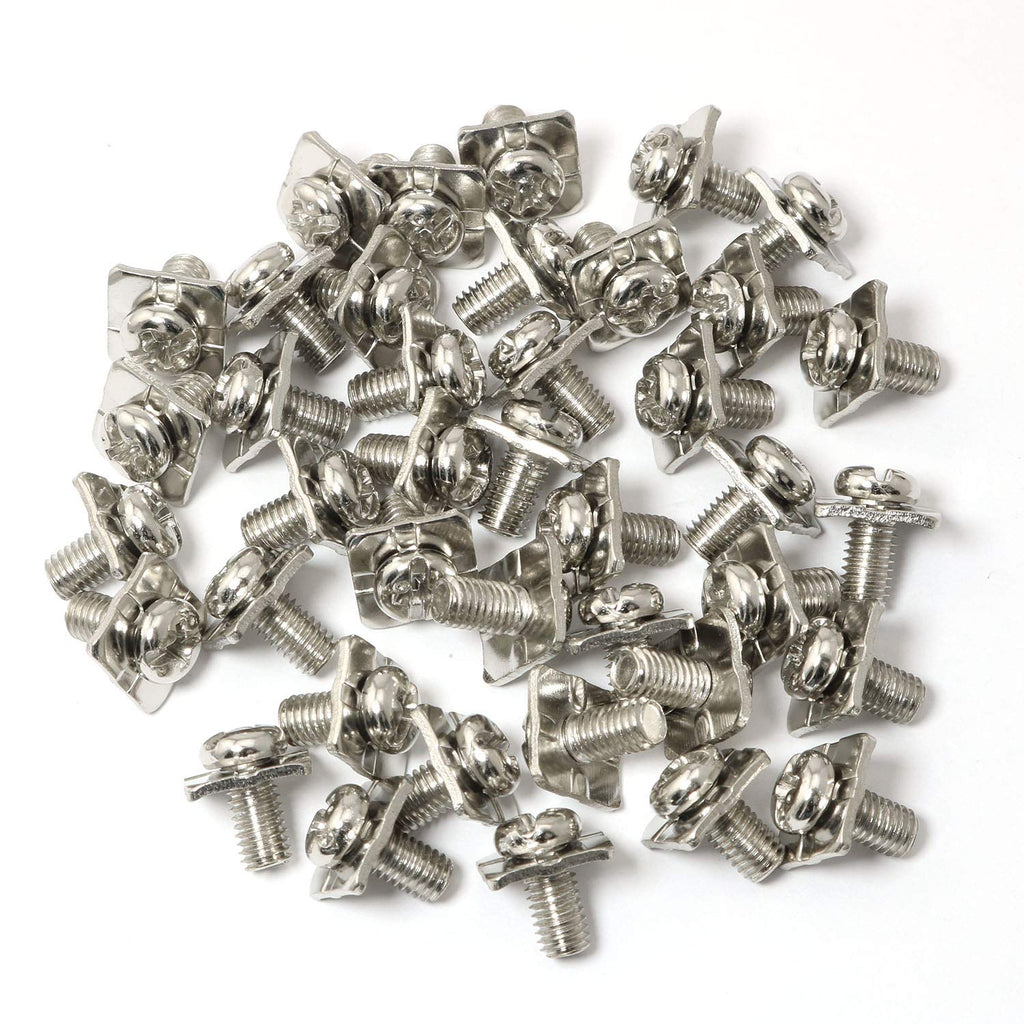 [Australia - AusPower] - PZRT 40pcs M5x10 Terminal Block Screws with 12x12mm Square Washers, Nickel Plated Carbon Steel, Silver 